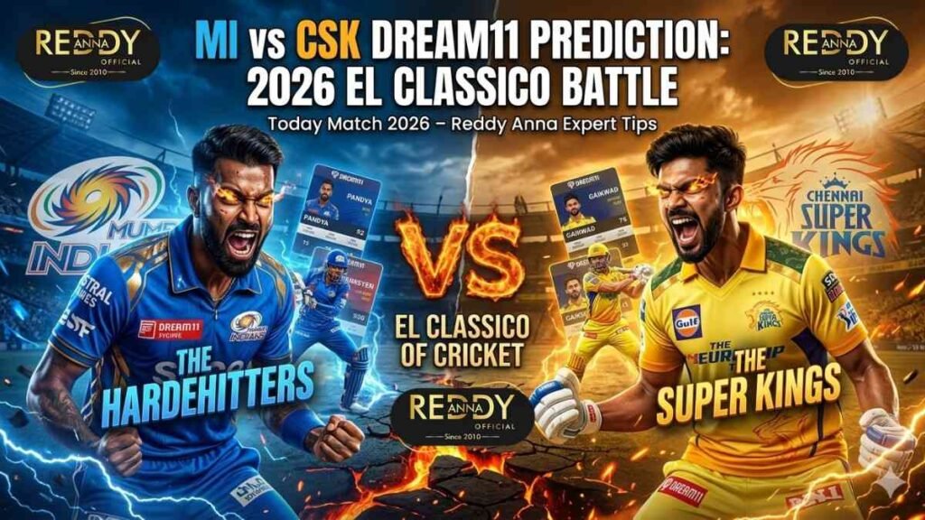 MI vs CSK Dream11 prediction today match Reddy Anna